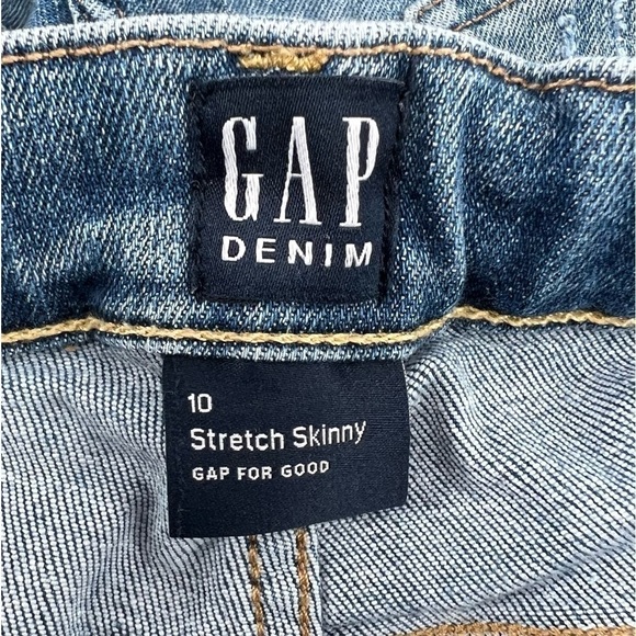 GAP Stretch Skinny Adjustable Waistband Distressed Jeans Size 10 Big Kid's - Picture 2 of 6